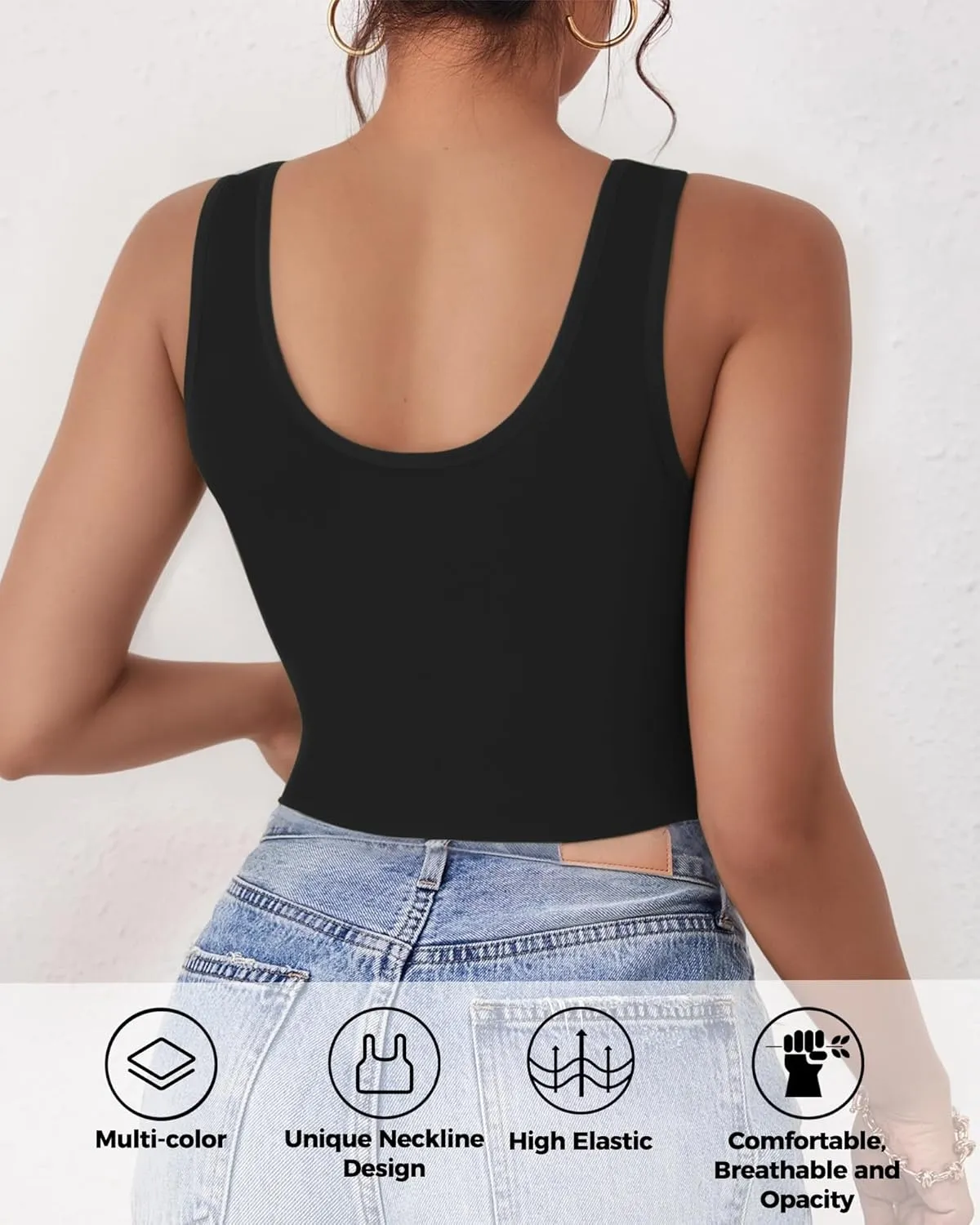 1-3Pcs Crop Tops for Women, U Neck Sleeveless Tank Tops, Basic Cropped Racerback Going Out Tops Athletic Sports Shirts