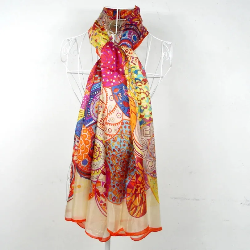 180*110cm Extra Large Women Fashion Yellow Long Silk Scarf "H" Style New Design Ladies's Apparel Accessories Silk Scarf Printed. : 100% Pure Mulberry Silk.