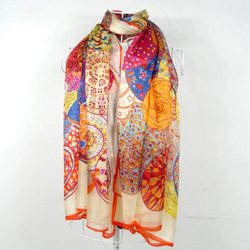 180*110cm Extra Large Women Fashion Yellow Long Silk Scarf "H" Style New Design Ladies's Apparel Accessories Silk Scarf Printed. : 100% Pure Mulberry Silk.