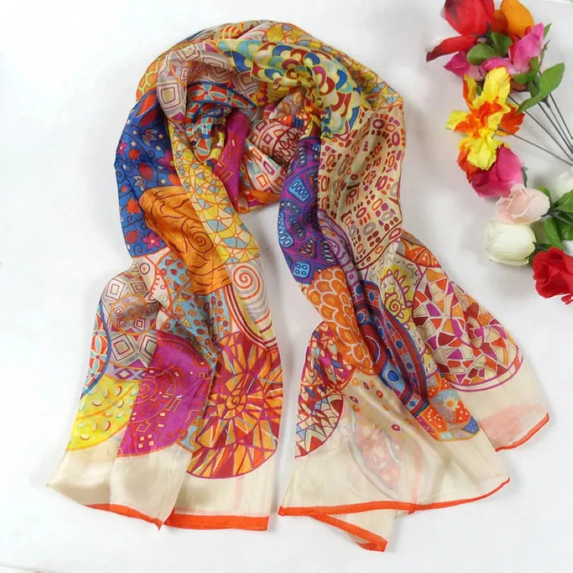180*110cm Extra Large Women Fashion Yellow Long Silk Scarf "H" Style New Design Ladies's Apparel Accessories Silk Scarf Printed. : 100% Pure Mulberry Silk.