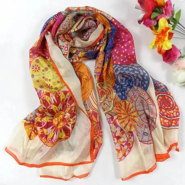 180*110cm Extra Large Women Fashion Yellow Long Silk Scarf "H" Style New Design Ladies's Apparel Accessories Silk Scarf Printed. : 100% Pure Mulberry Silk.