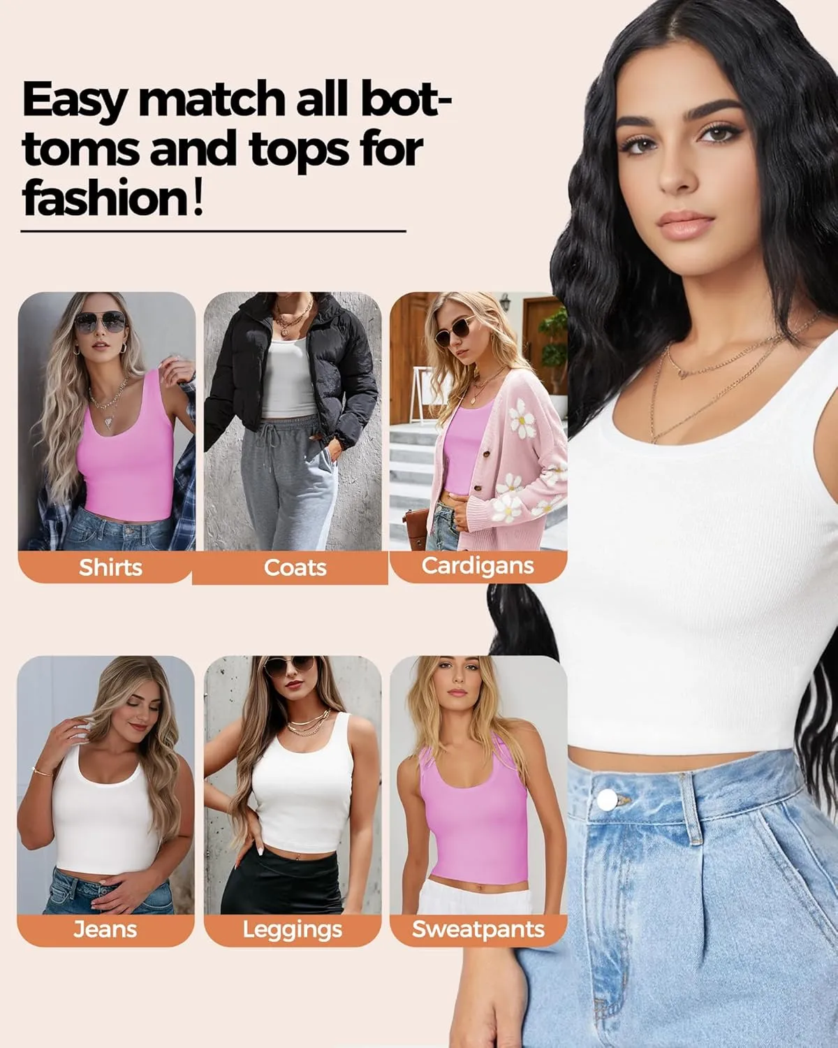 2-3Pcs Tank Tops for Women, U Neck Sleeveless Crop Tops, Basic Cropped Racerback Going Out Tops Athletic Sports Shirts