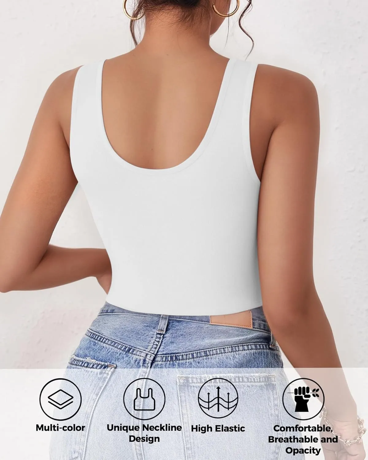 2-3Pcs Tank Tops for Women, U Neck Sleeveless Crop Tops, Basic Cropped Racerback Going Out Tops Athletic Sports Shirts