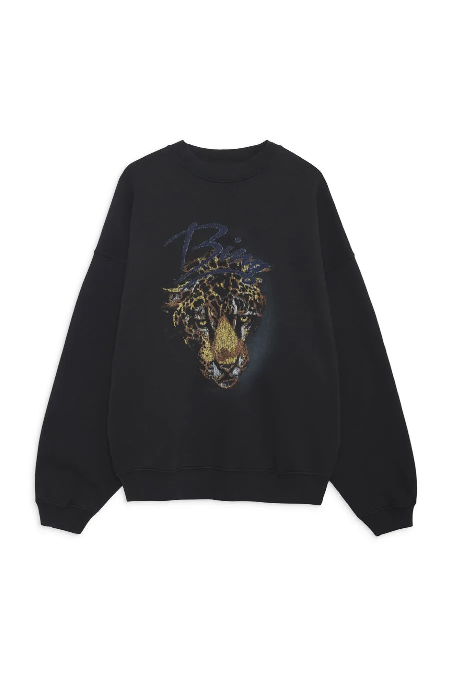 Anine Bing - Harvey Crew Leopard in Vintage Black