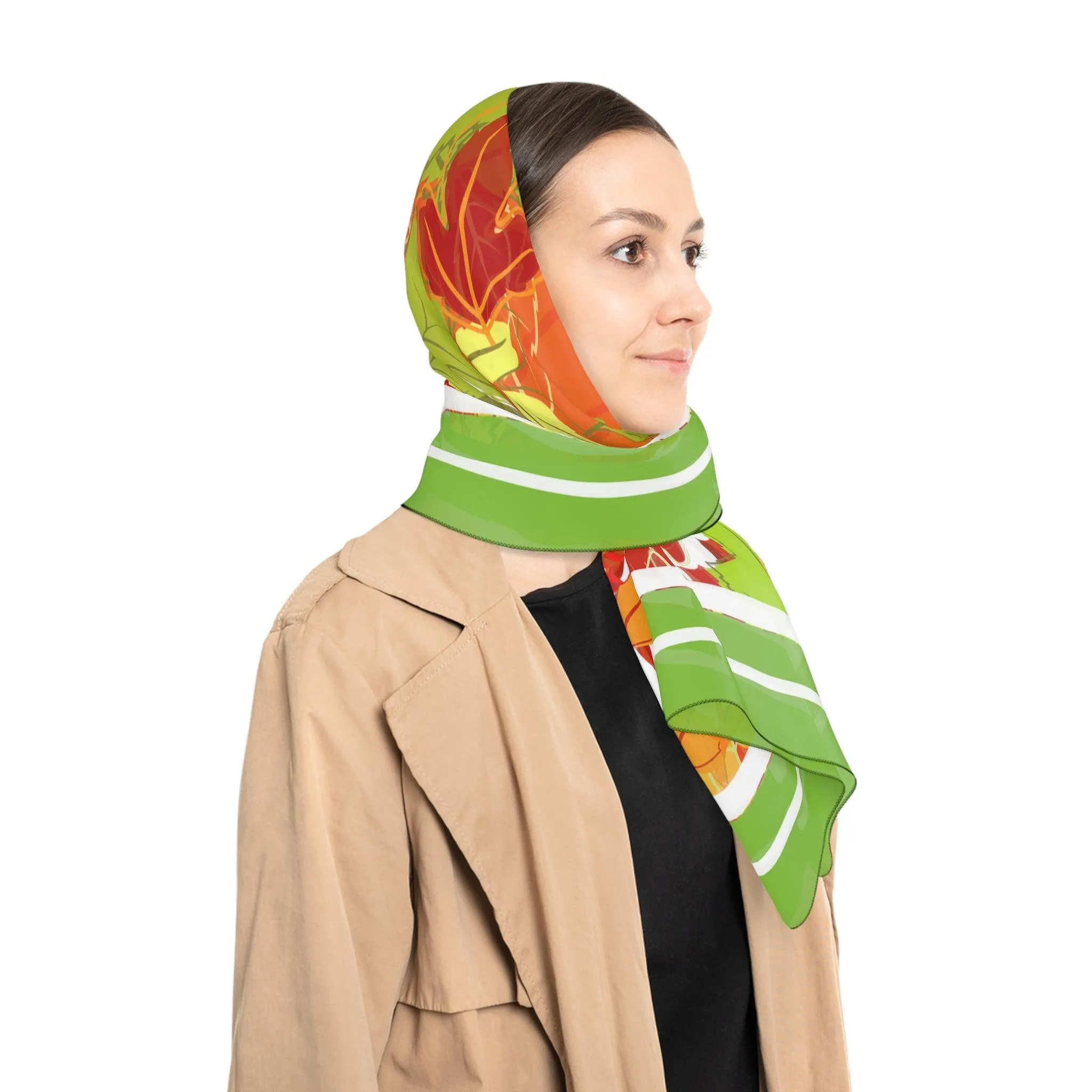 Autumn Elegance Handmade Poly Voile Scarf - Crafted in the USA
