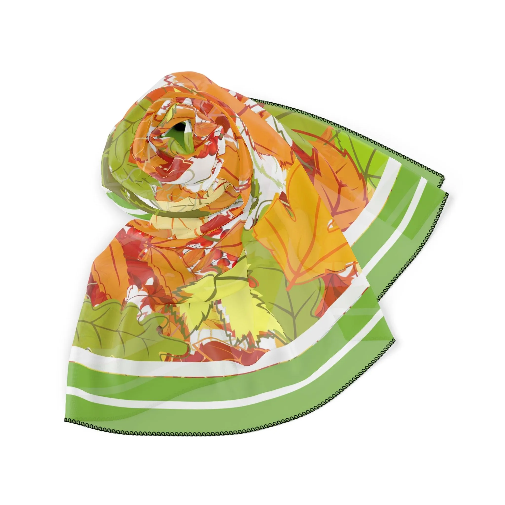 Autumn Elegance Handmade Poly Voile Scarf - Crafted in the USA