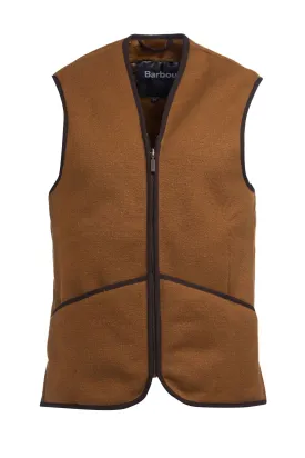 Barbour Warm Pile Zip In Liner Gilet Brown