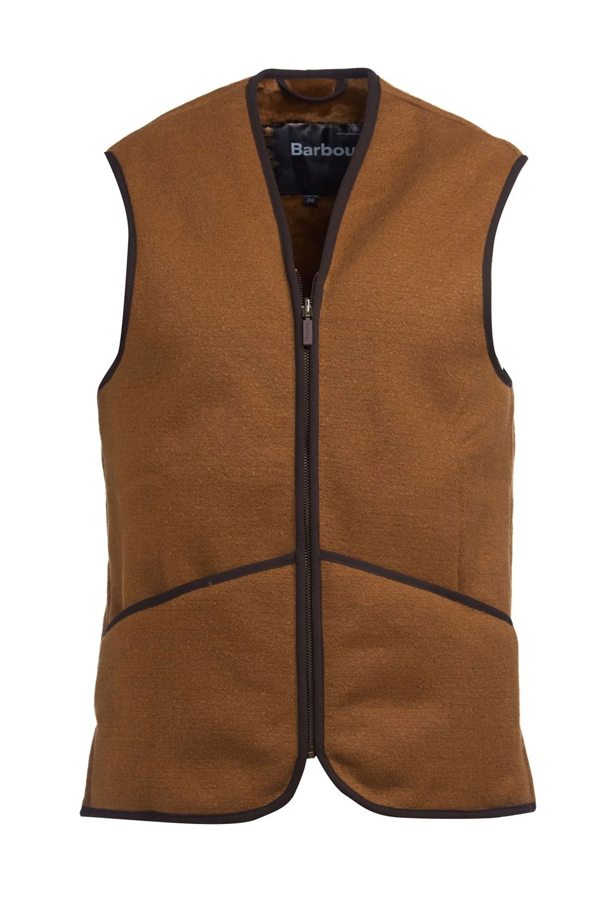 Barbour Warm Pile Zip In Liner Gilet Brown