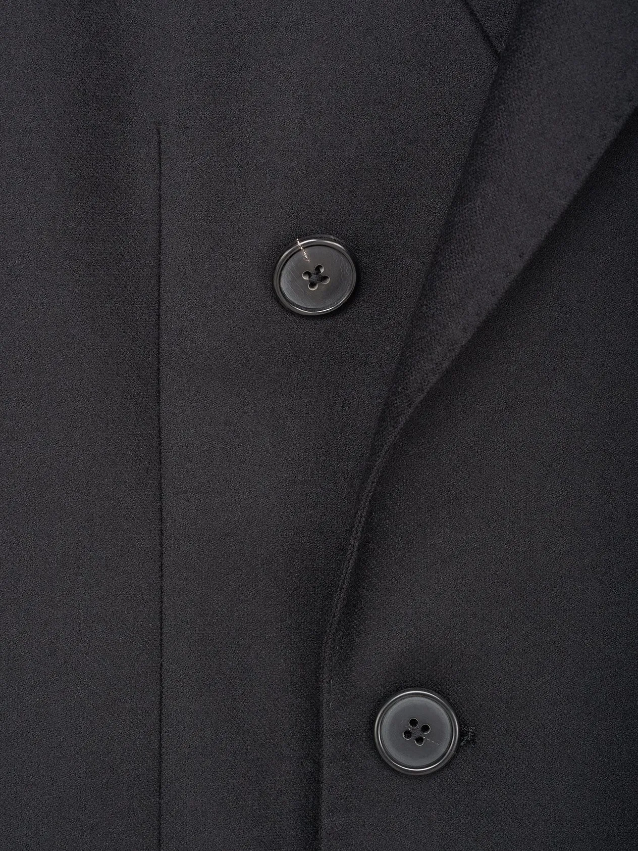 Black Long Double-Breasted Flannel Jacket