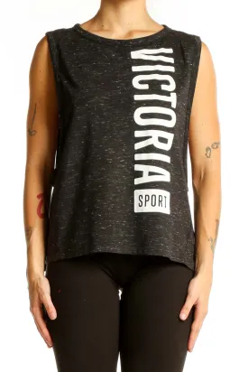 Black Speckled Sleeveless Workout Tank