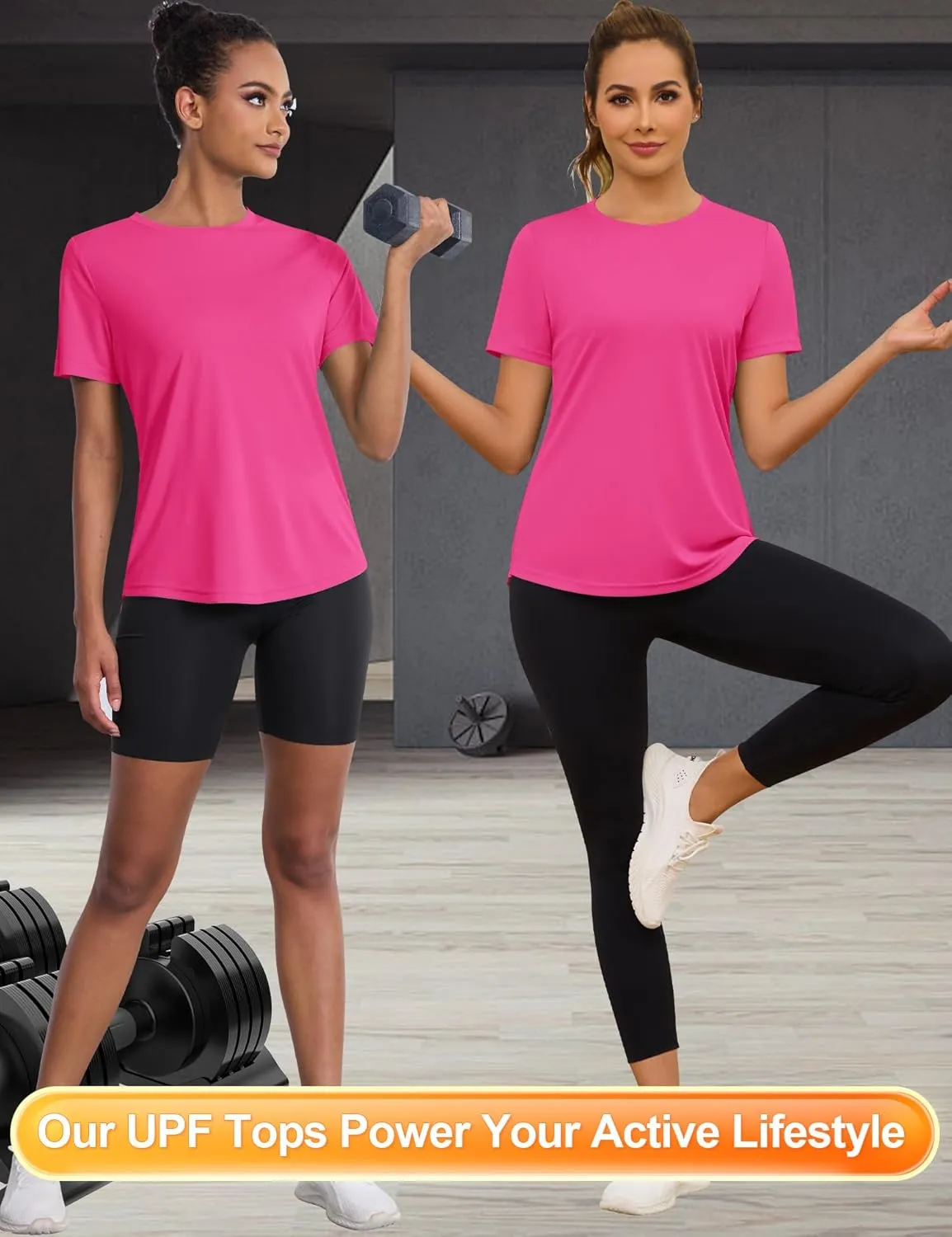 Blingfit Workout Tops for Women Short Sleeve Yoga Shirts Sports Gym Tshirts Quick Drying Running Top UPF 80  Sun Protection