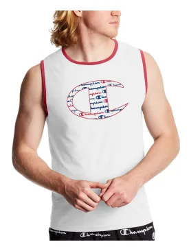 CHAMPION Mens White Crew Neck Tank Top