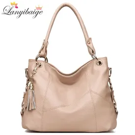 Christmas Gift White Leather Tassel Luxury Handbags Women Bags Designer Crossbody Bags for Women 2021 New Shoulder Bag Casual Big Tote Bag Sac