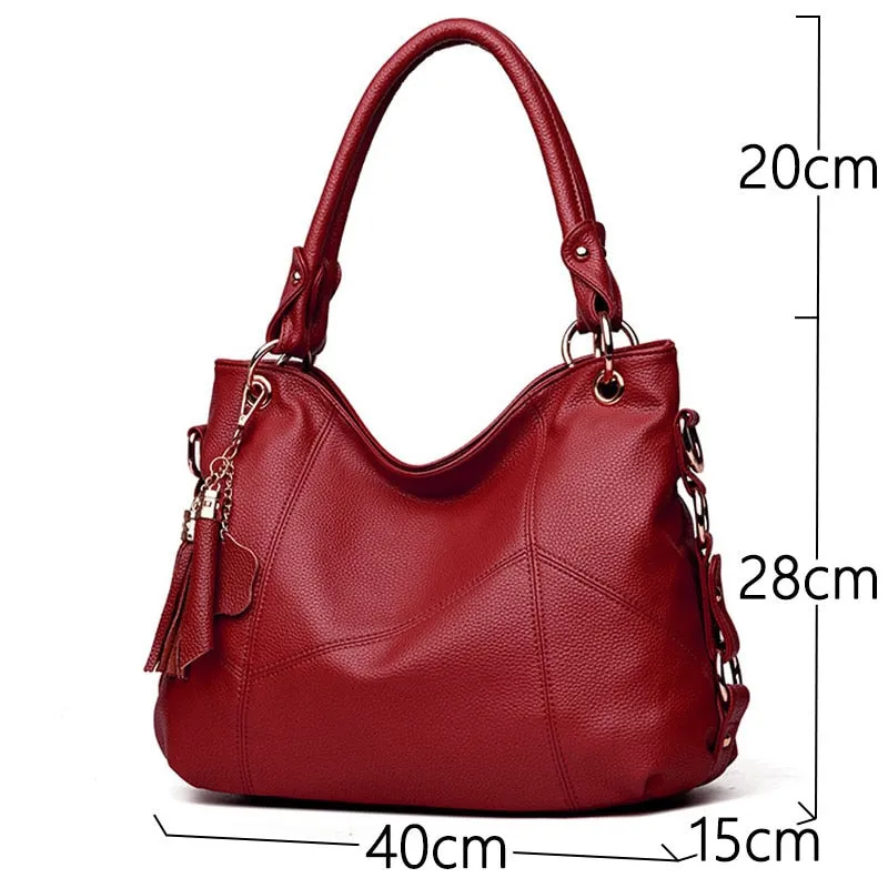 Christmas Gift White Leather Tassel Luxury Handbags Women Bags Designer Crossbody Bags for Women 2021 New Shoulder Bag Casual Big Tote Bag Sac