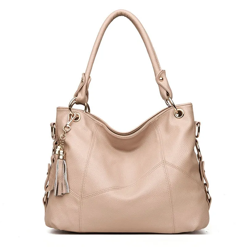 Christmas Gift White Leather Tassel Luxury Handbags Women Bags Designer Crossbody Bags for Women 2021 New Shoulder Bag Casual Big Tote Bag Sac