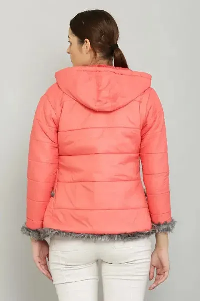 Classic Polyester Solid Hoodie Jackets for Women