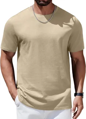 COOFANDY Mens T-Shirts 100% Cotton Heavyweight Premium Short Sleeve Shirt Crew Neck Basic Tshirt
