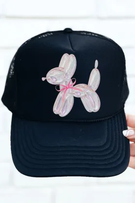 Coquette Balloon Dog Otto Black Foam Front Trucker Hat