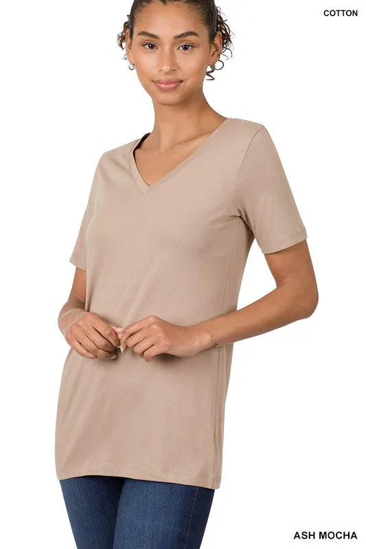 COTTON V-NECK SHORT SLEEVE T-SHIRTS