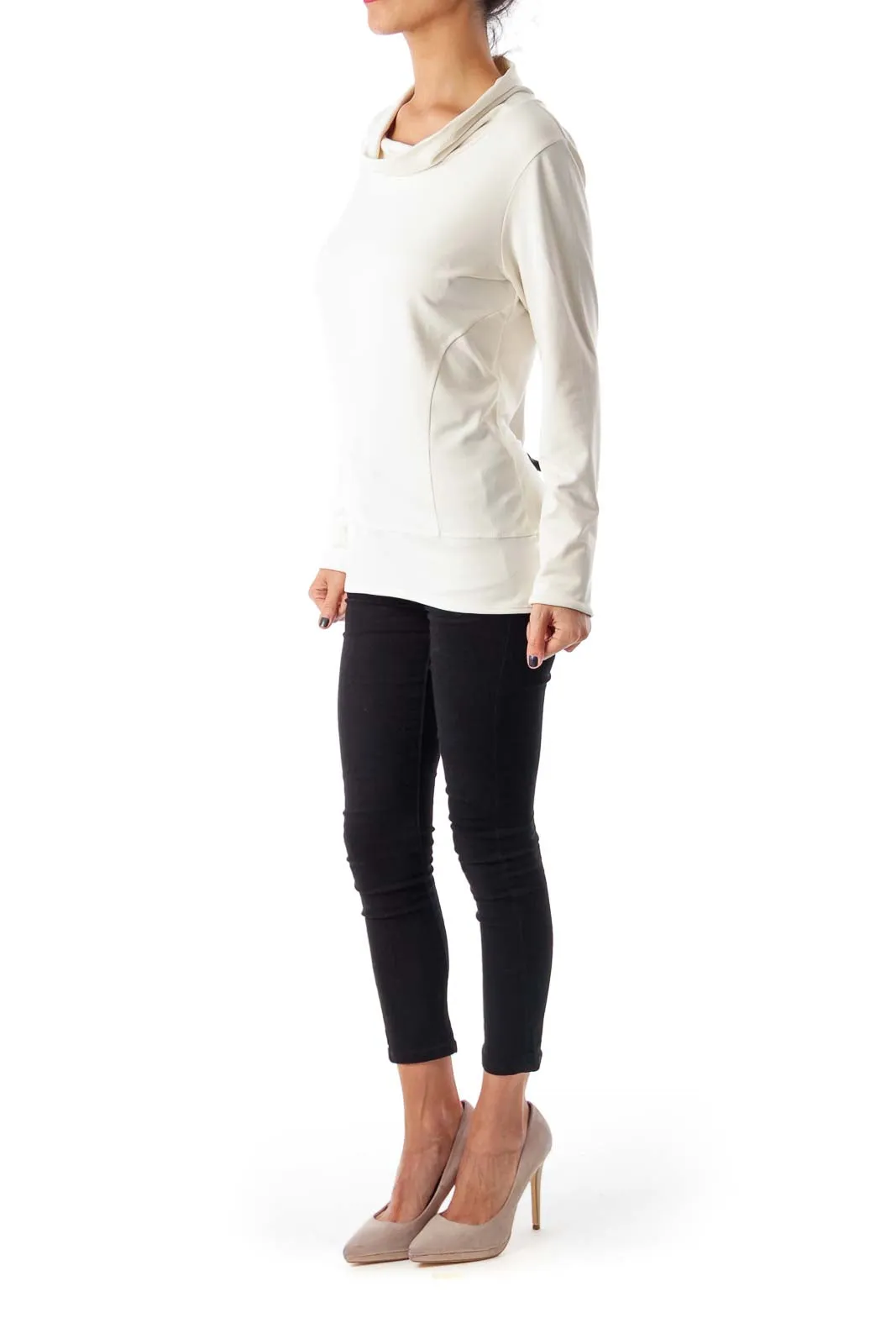 Cream Cowl Neck Sweater