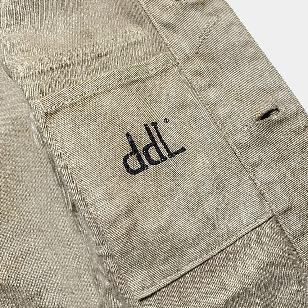 DDL 305 TUBMAN-GR LIMITED EDITION REGULAR FIT VINTAGE INSPIRED RAILMAN JACKET GARMENT DYED CONE PARRAS BULL DENIM-13.75oz-GD BIEGE