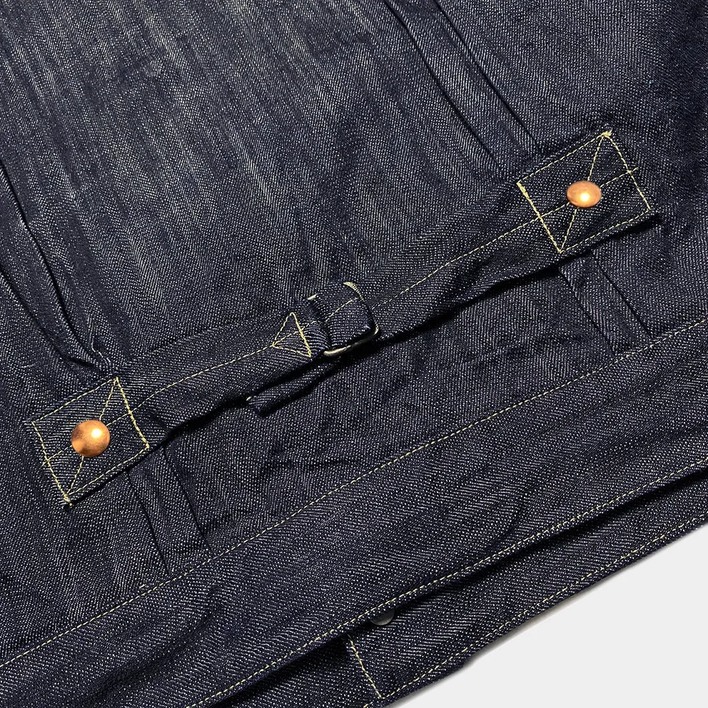 DDL 332 TRUCKER REGULAR FIT VINTAGE INSPIRED SELVEDGE DENIM 2 POCKET JACKET-12.25OZ-HRH INDIGO