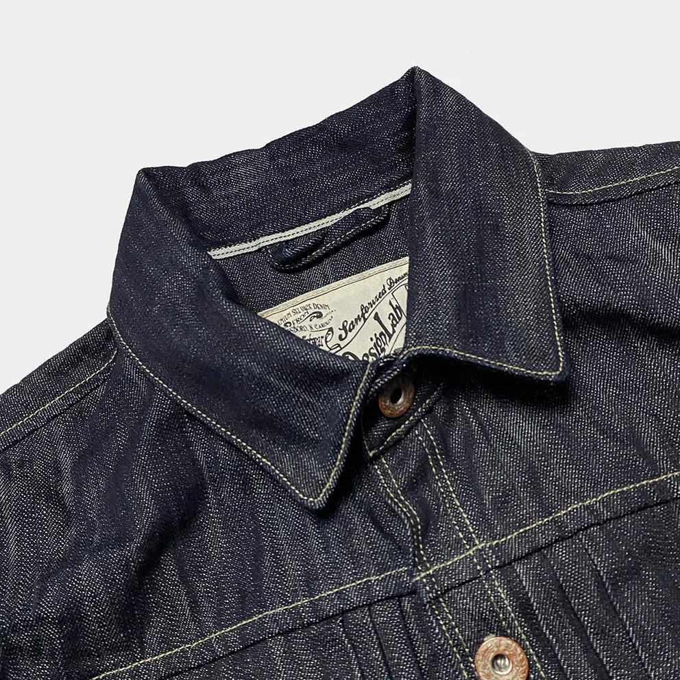 DDL 332 TRUCKER REGULAR FIT VINTAGE INSPIRED SELVEDGE DENIM 2 POCKET JACKET-12.25OZ-HRH INDIGO