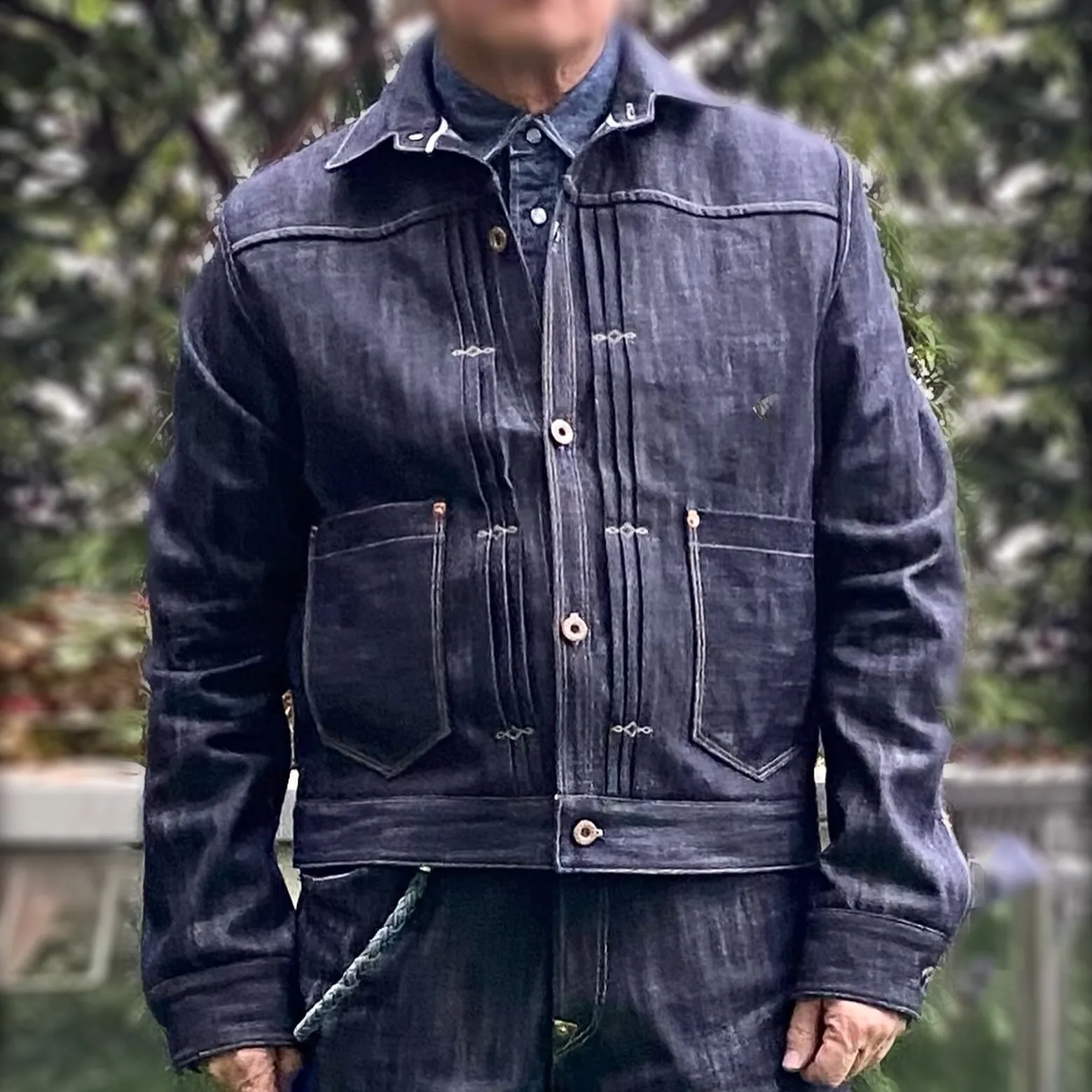 DDL 332 TRUCKER REGULAR FIT VINTAGE INSPIRED SELVEDGE DENIM 2 POCKET JACKET-12.25OZ-HRH INDIGO