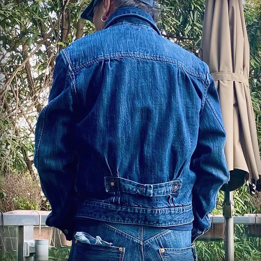 DDL 332 TRUCKER-V1 REGULAR FIT SELVEDGE DENIM 2 POCKET JACKET VINTAGE WASH-12.25OZ-V1 INDIGO