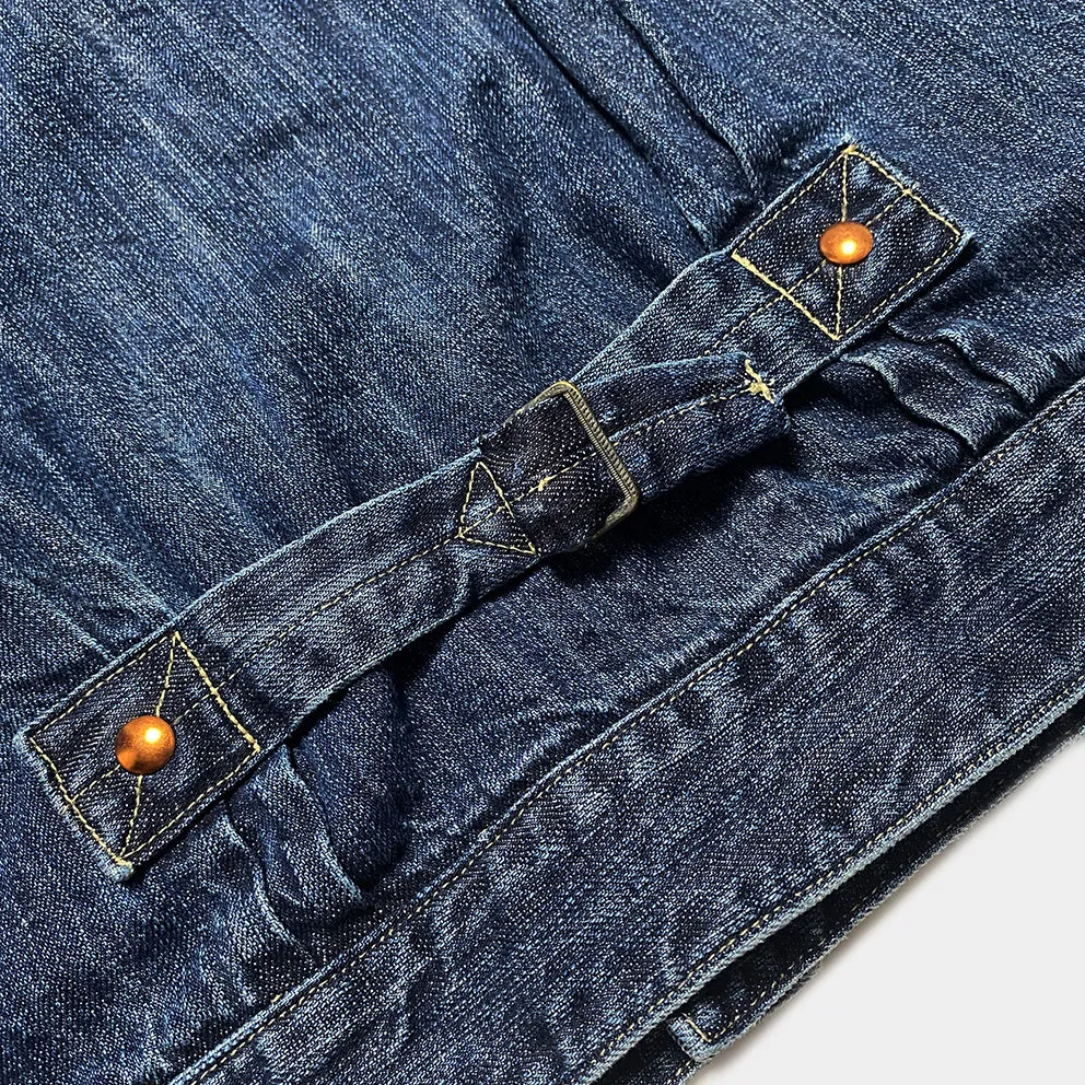 DDL 332 TRUCKER-V1 REGULAR FIT SELVEDGE DENIM 2 POCKET JACKET VINTAGE WASH-12.25OZ-V1 INDIGO