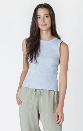 Dex Ladies Light Heather Grey Waffle Knit Tank