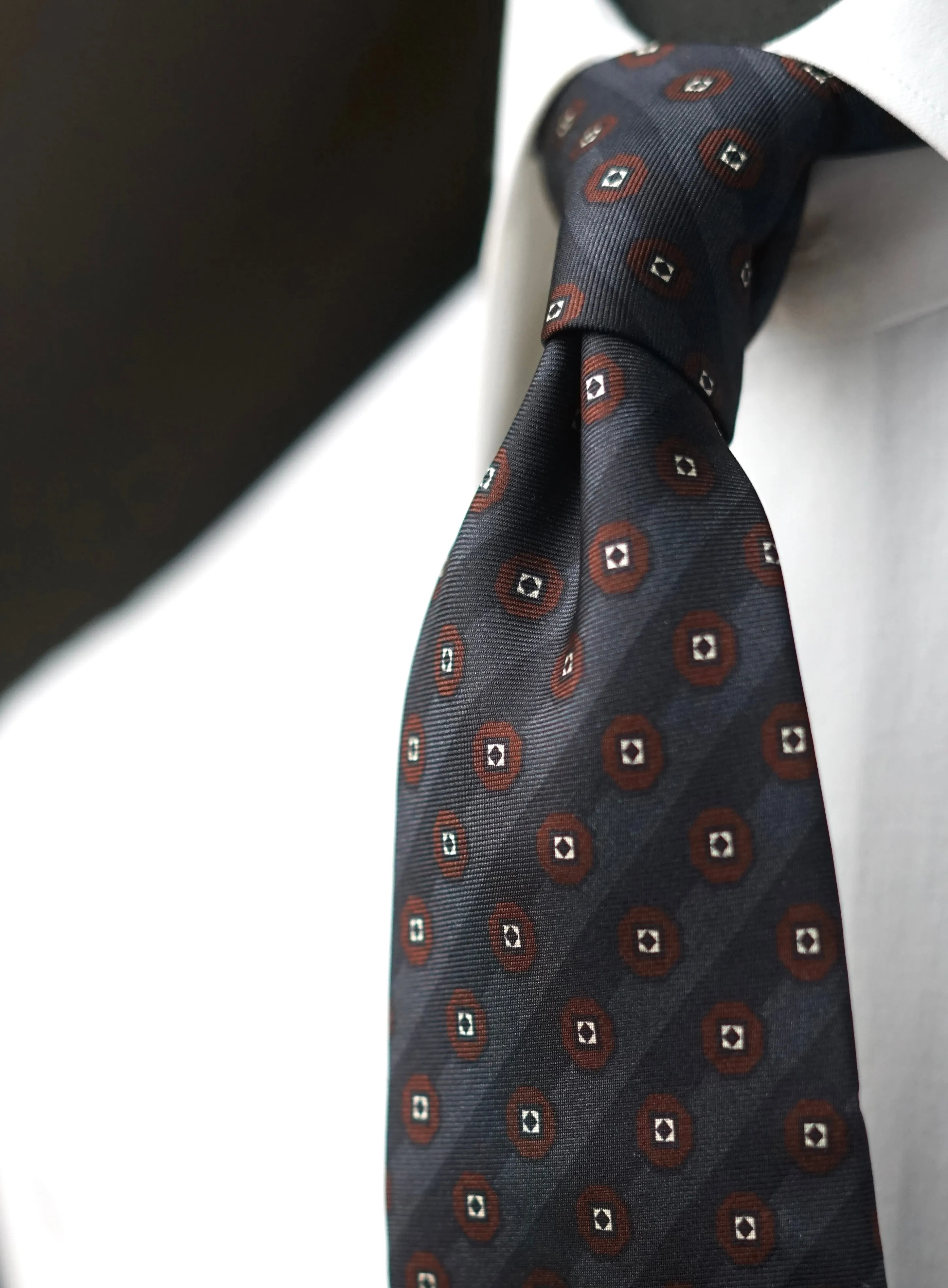 Diamantina Grey Silk Necktie