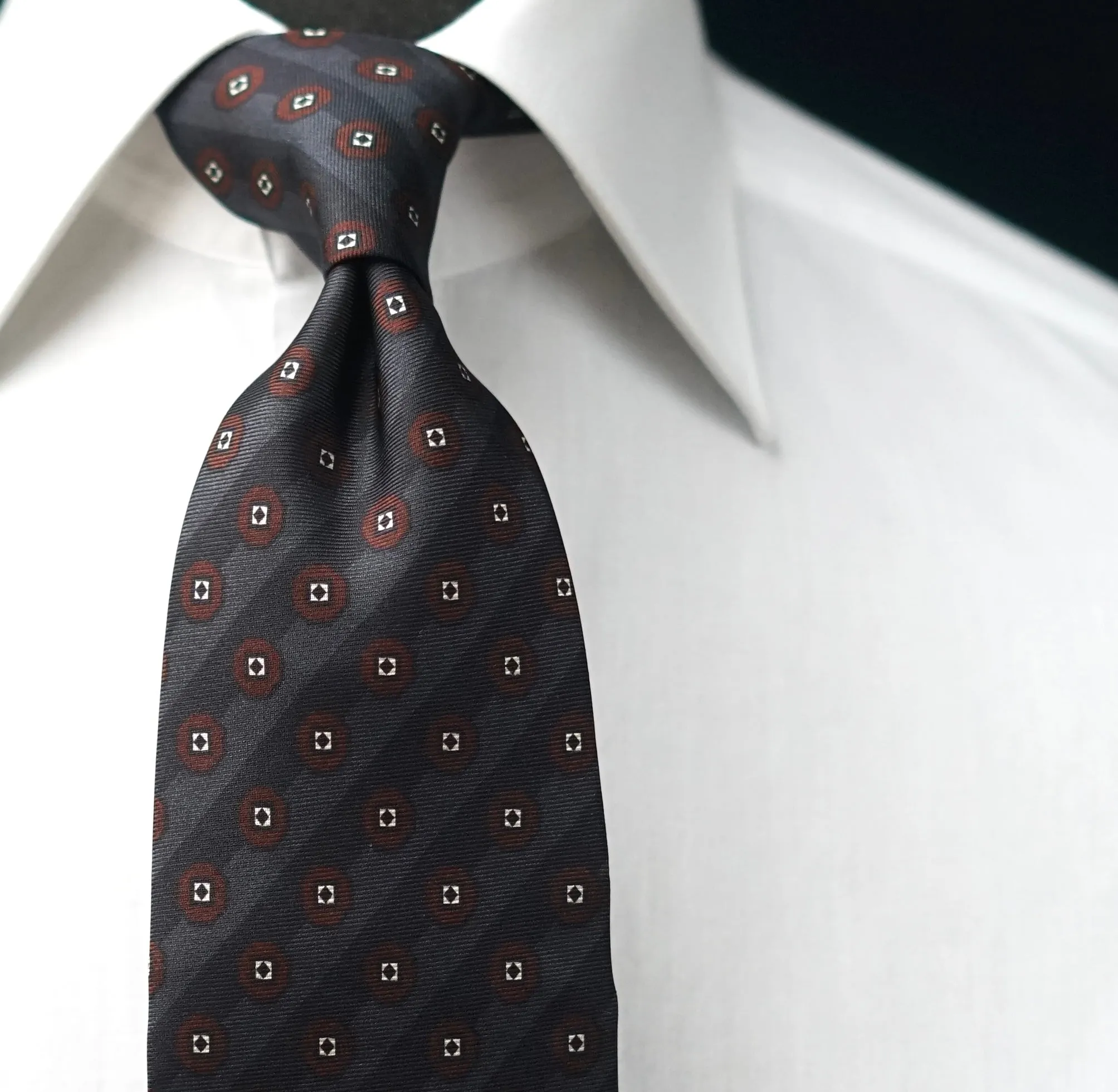 Diamantina Grey Silk Necktie