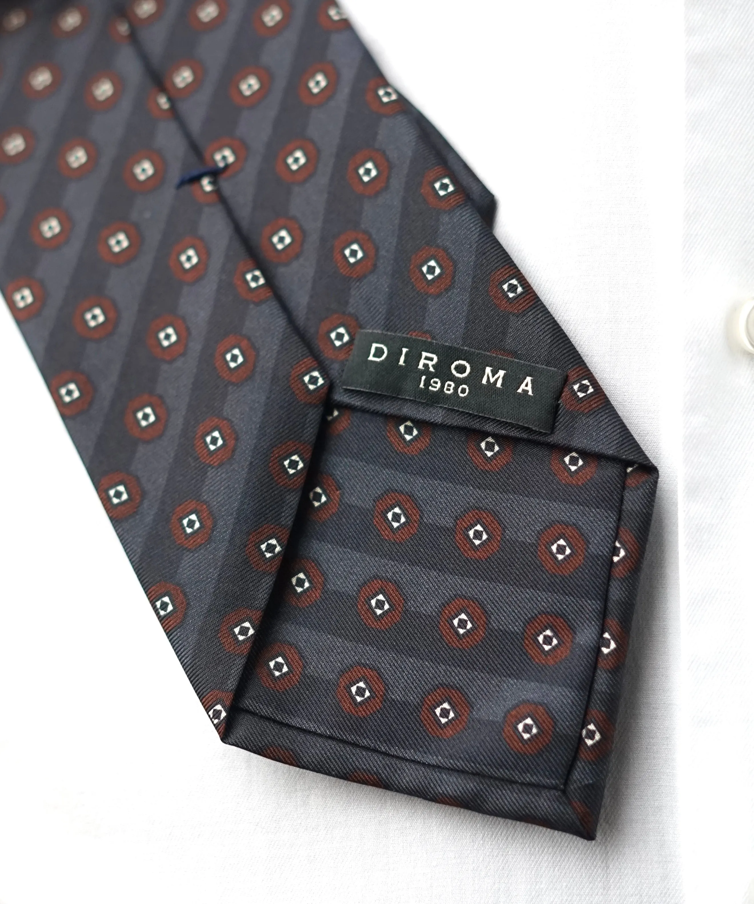 Diamantina Grey Silk Necktie