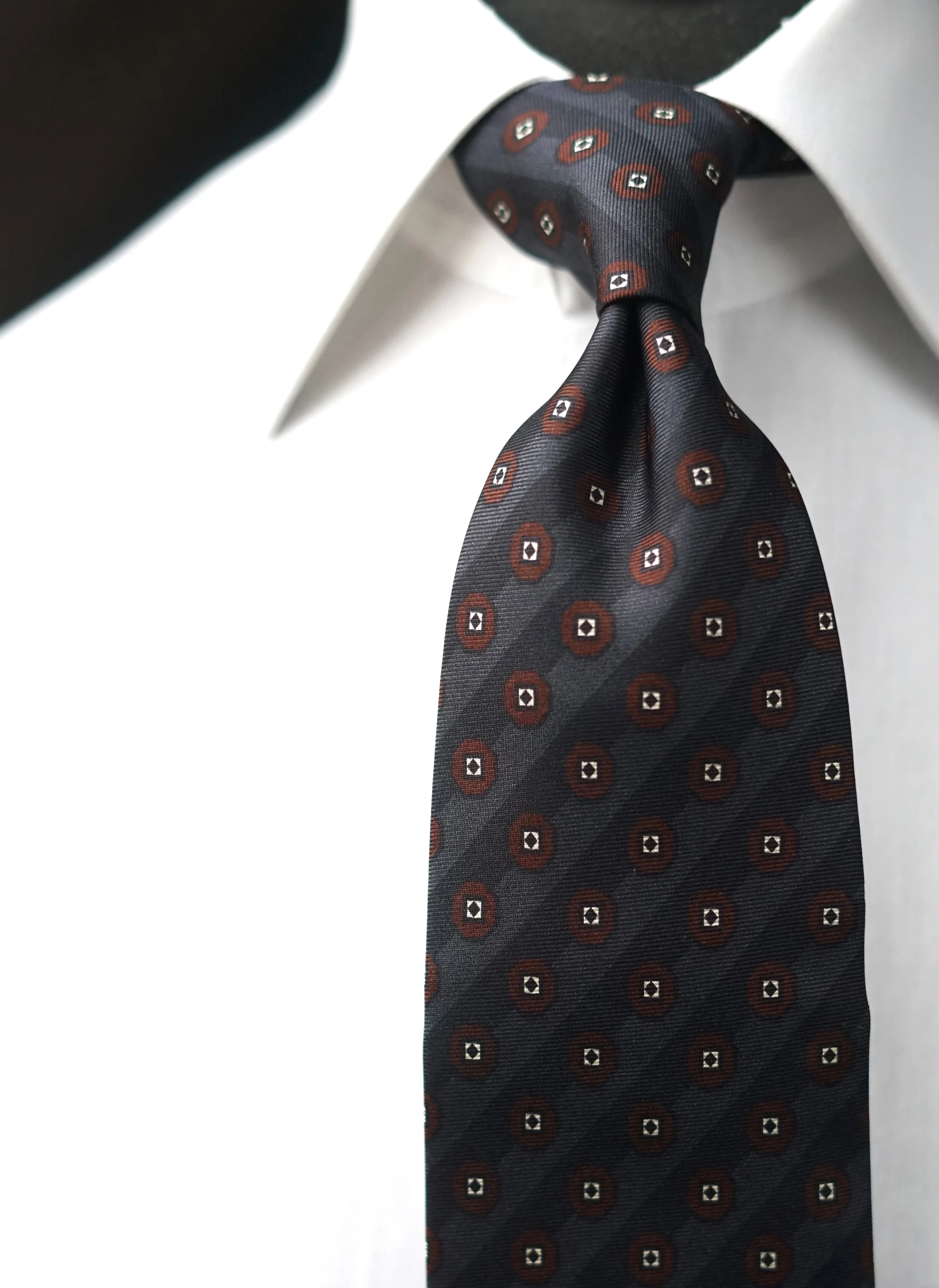 Diamantina Grey Silk Necktie