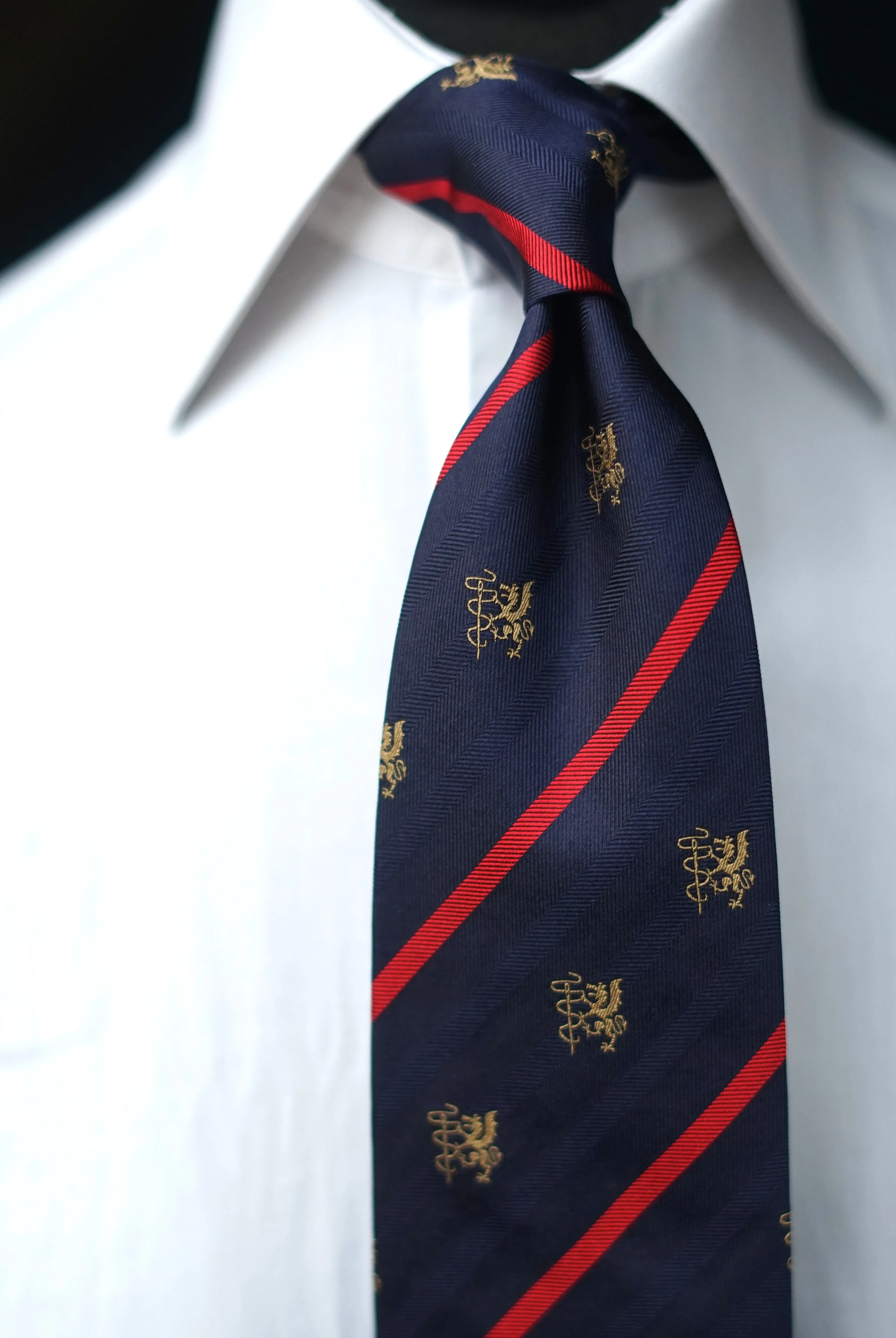 Diroma Crest Navy Silk Necktie