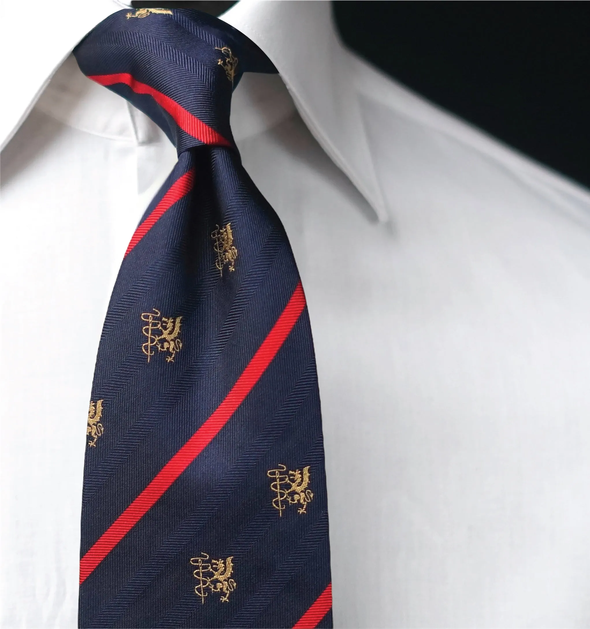 Diroma Crest Navy Silk Necktie