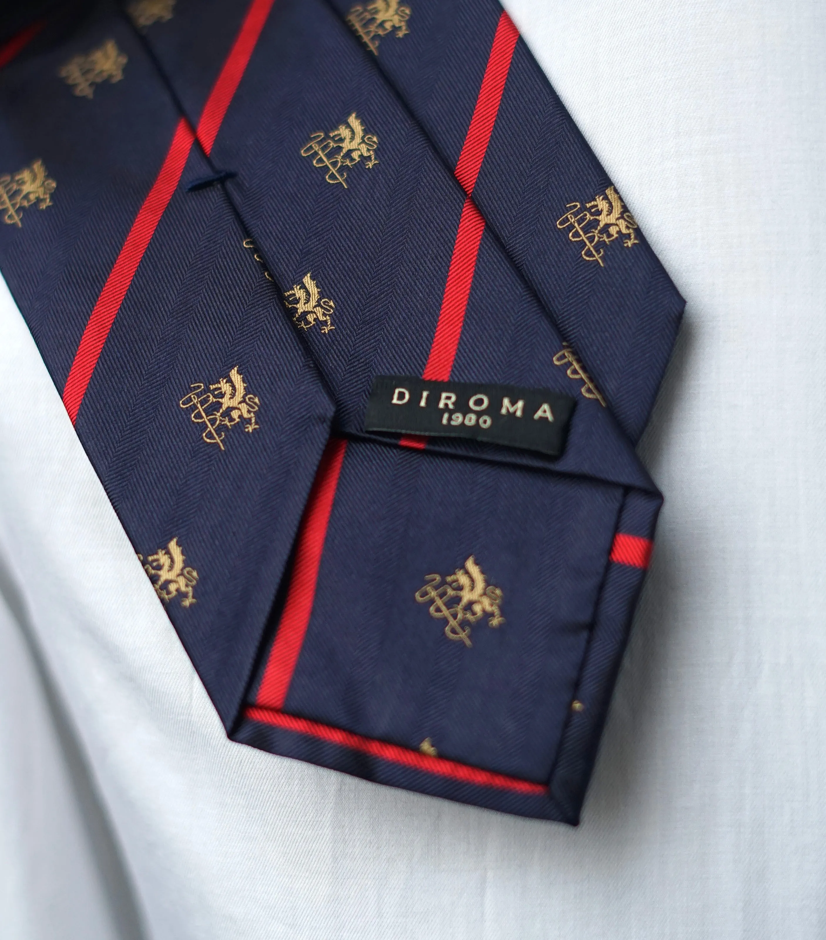 Diroma Crest Navy Silk Necktie