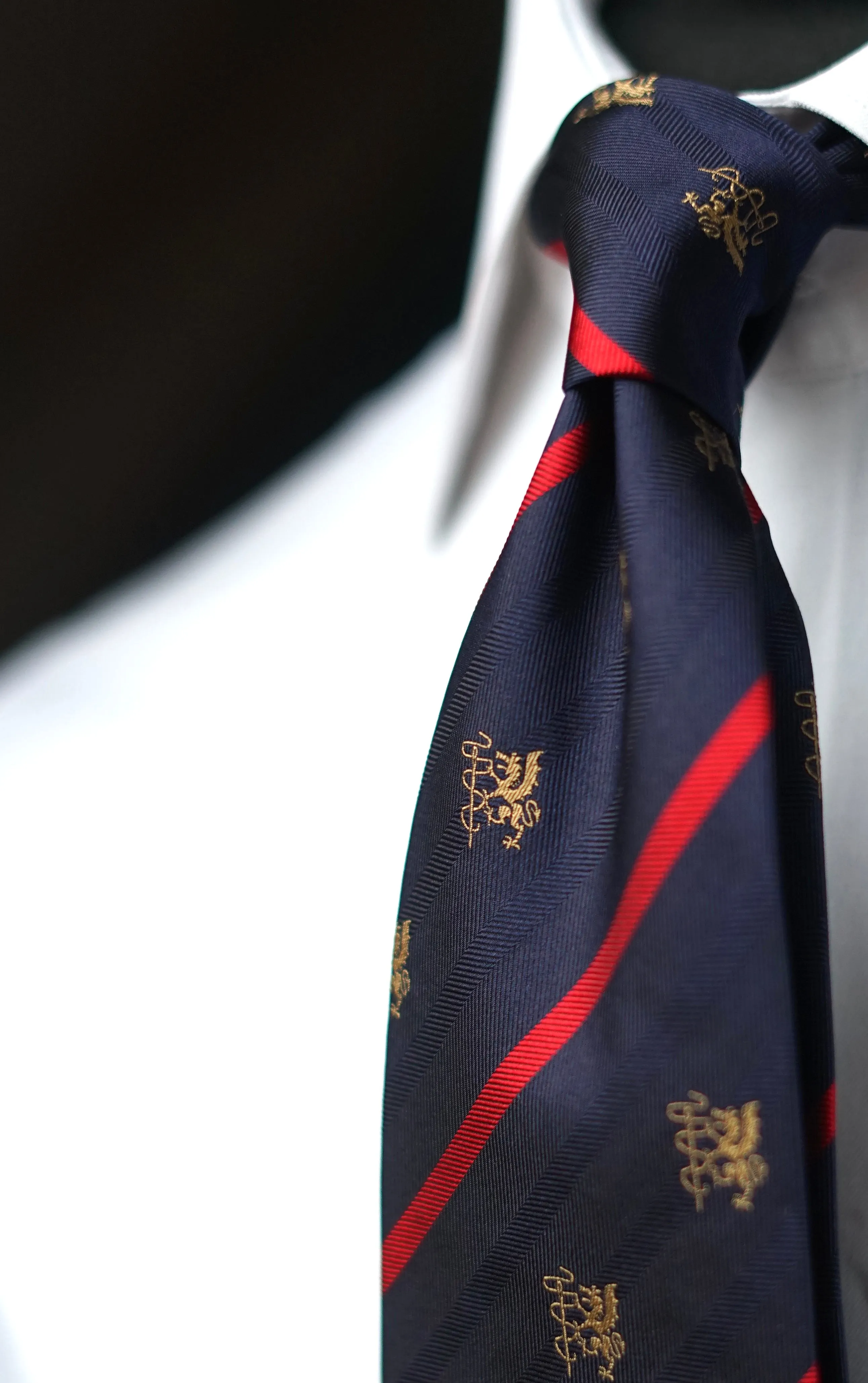 Diroma Crest Navy Silk Necktie