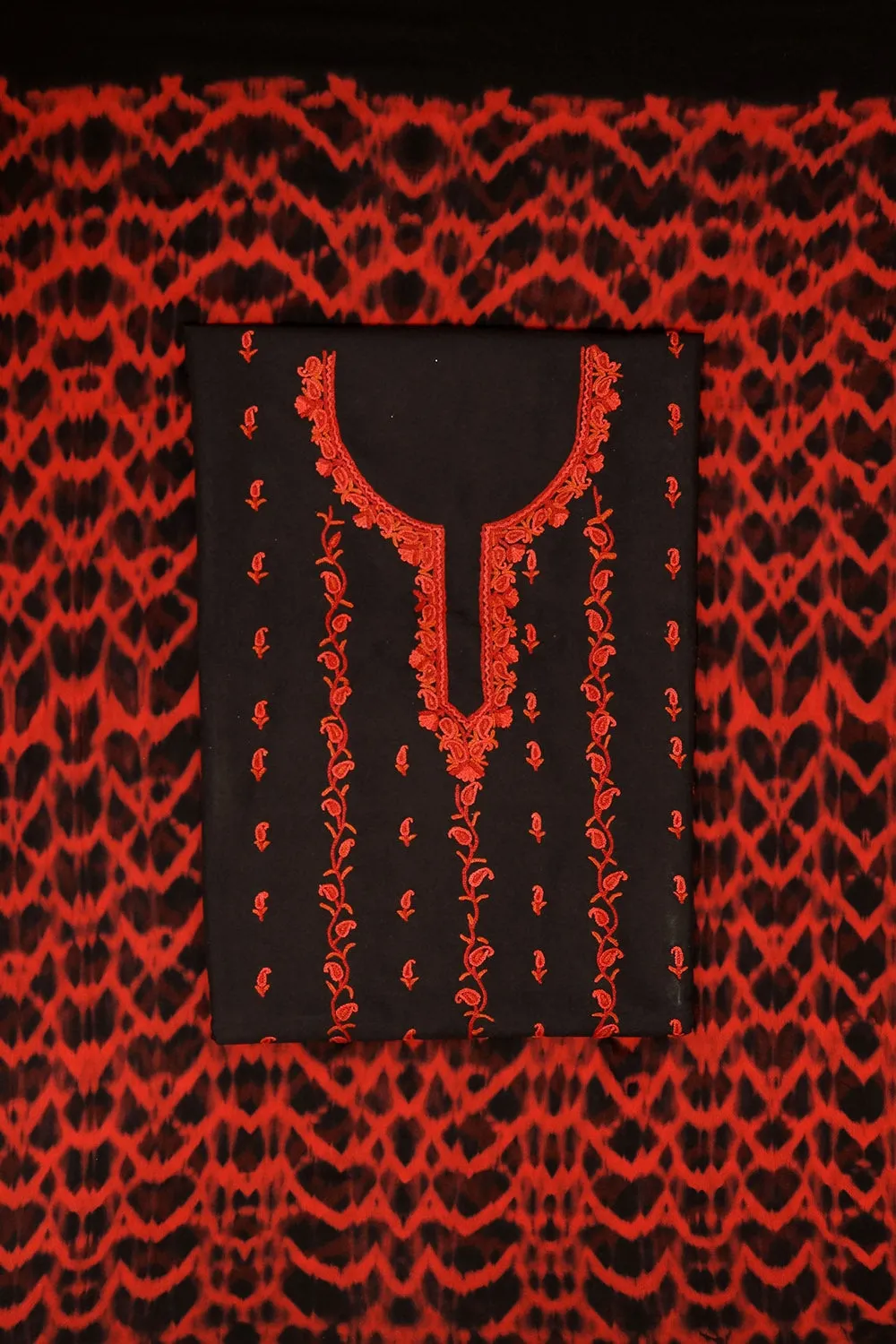 Exotic Charcoal Black Colour Cotton Suit With Beautiful Kashmiri Embroidery Definitely Add Elegance.