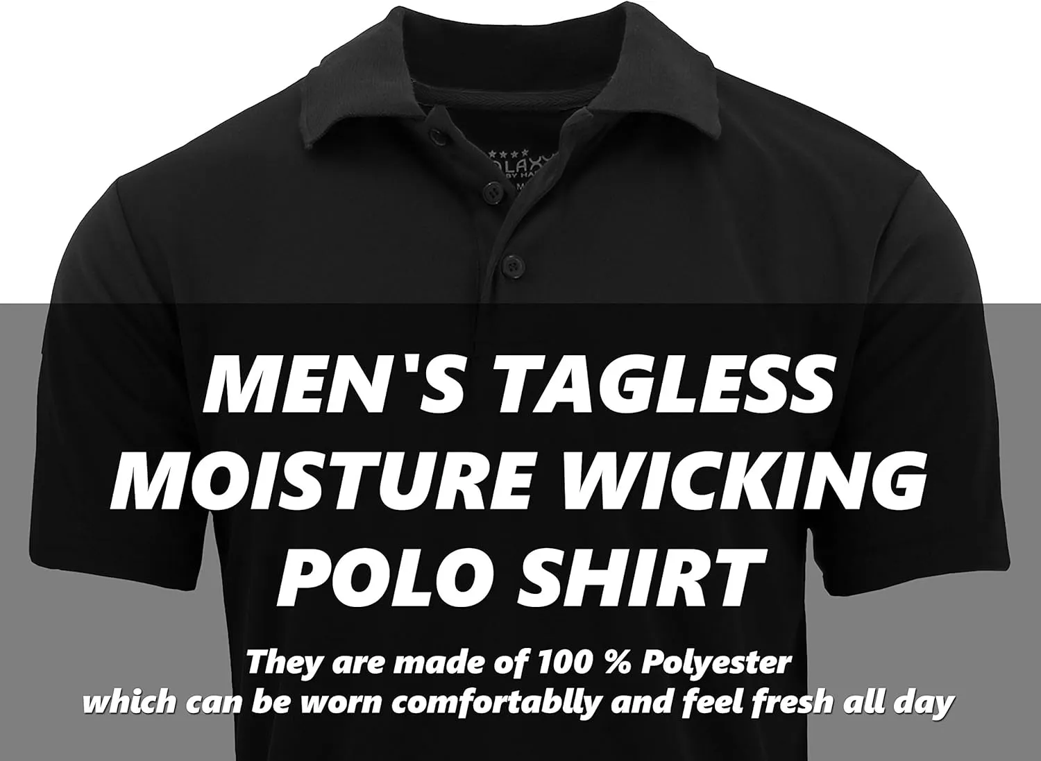 Galaxy by Harvic Men's Tagless Moisture Wicking Polo Shirt (S-3XL)