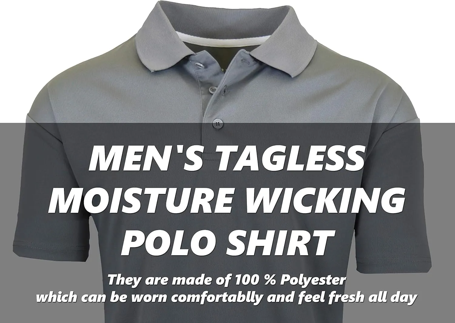 Galaxy by Harvic Men's Tagless Moisture Wicking Polo Shirt (S-3XL)