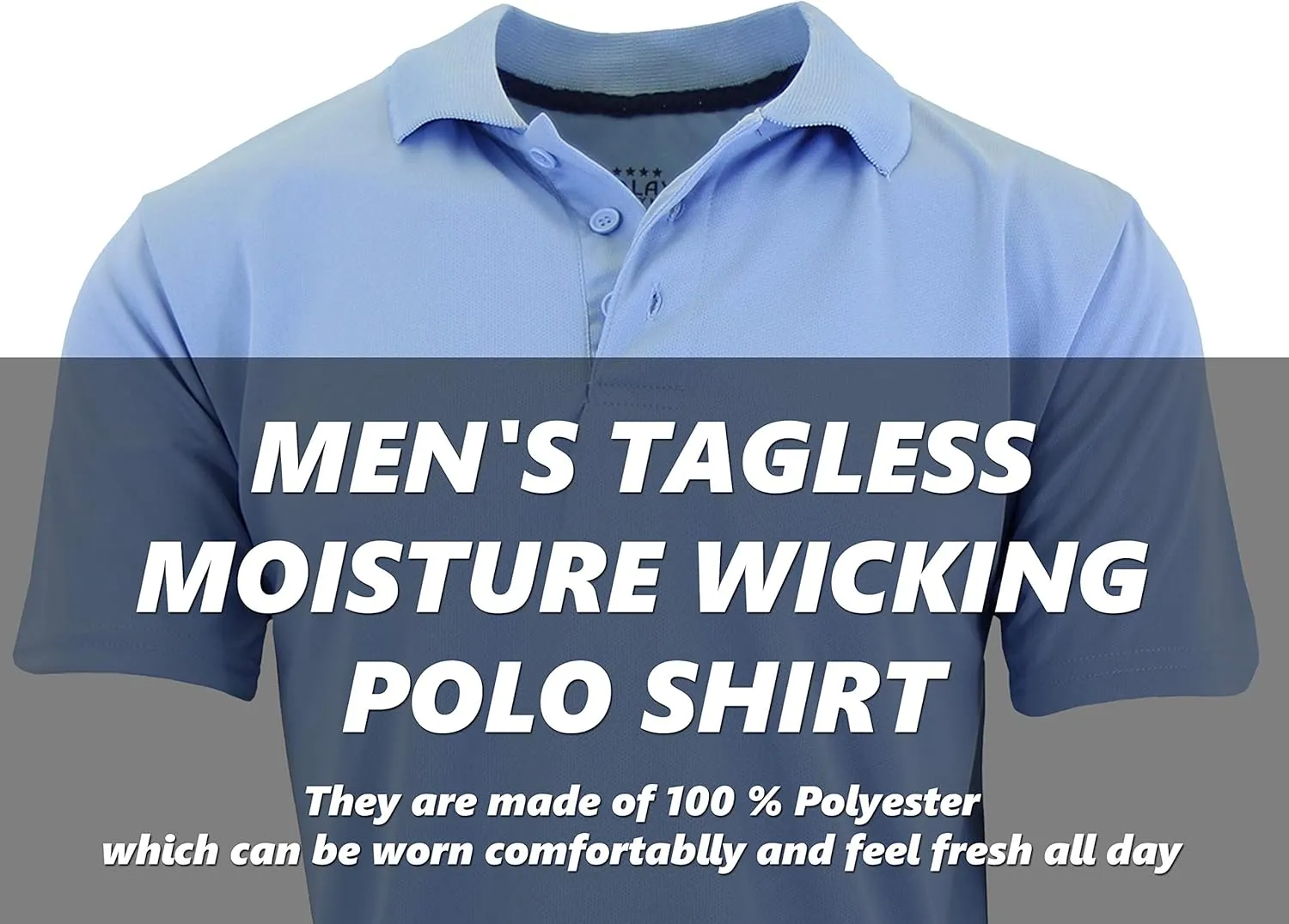 Galaxy by Harvic Men's Tagless Moisture Wicking Polo Shirt (S-3XL)