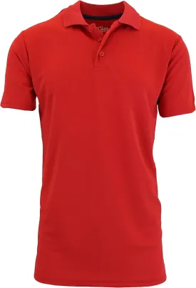 Galaxy by Harvic Men's Tagless Moisture Wicking Polo Shirt (S-3XL)