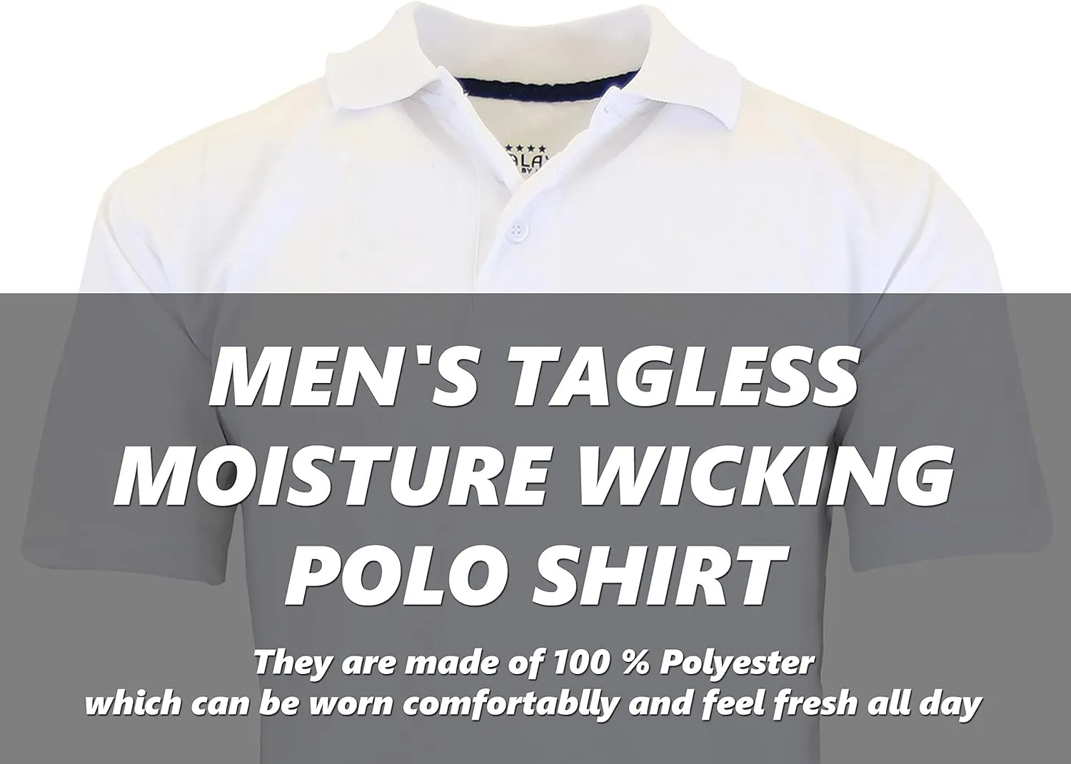 Galaxy by Harvic Men's Tagless Moisture Wicking Polo Shirt (S-3XL)