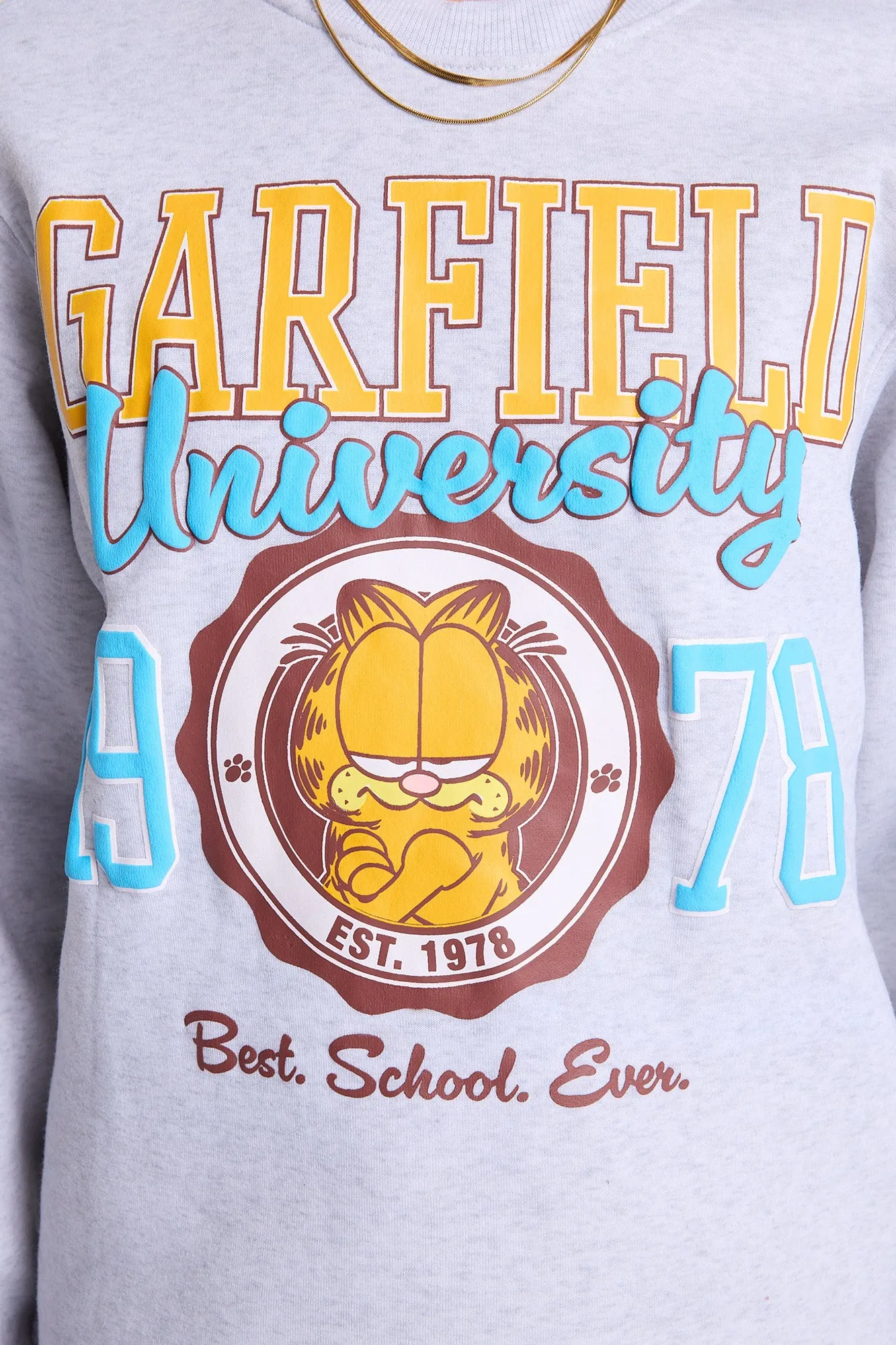 Garfield Graphic Crew Neck Oversized Sweatshirt