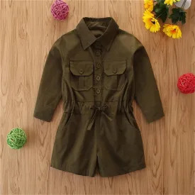 Girls Solid Lapel Long Sleeve Coats Wholesale Kids Jackets