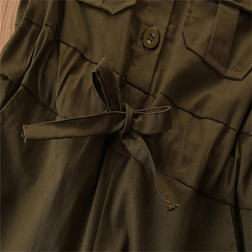 Girls Solid Lapel Long Sleeve Coats Wholesale Kids Jackets