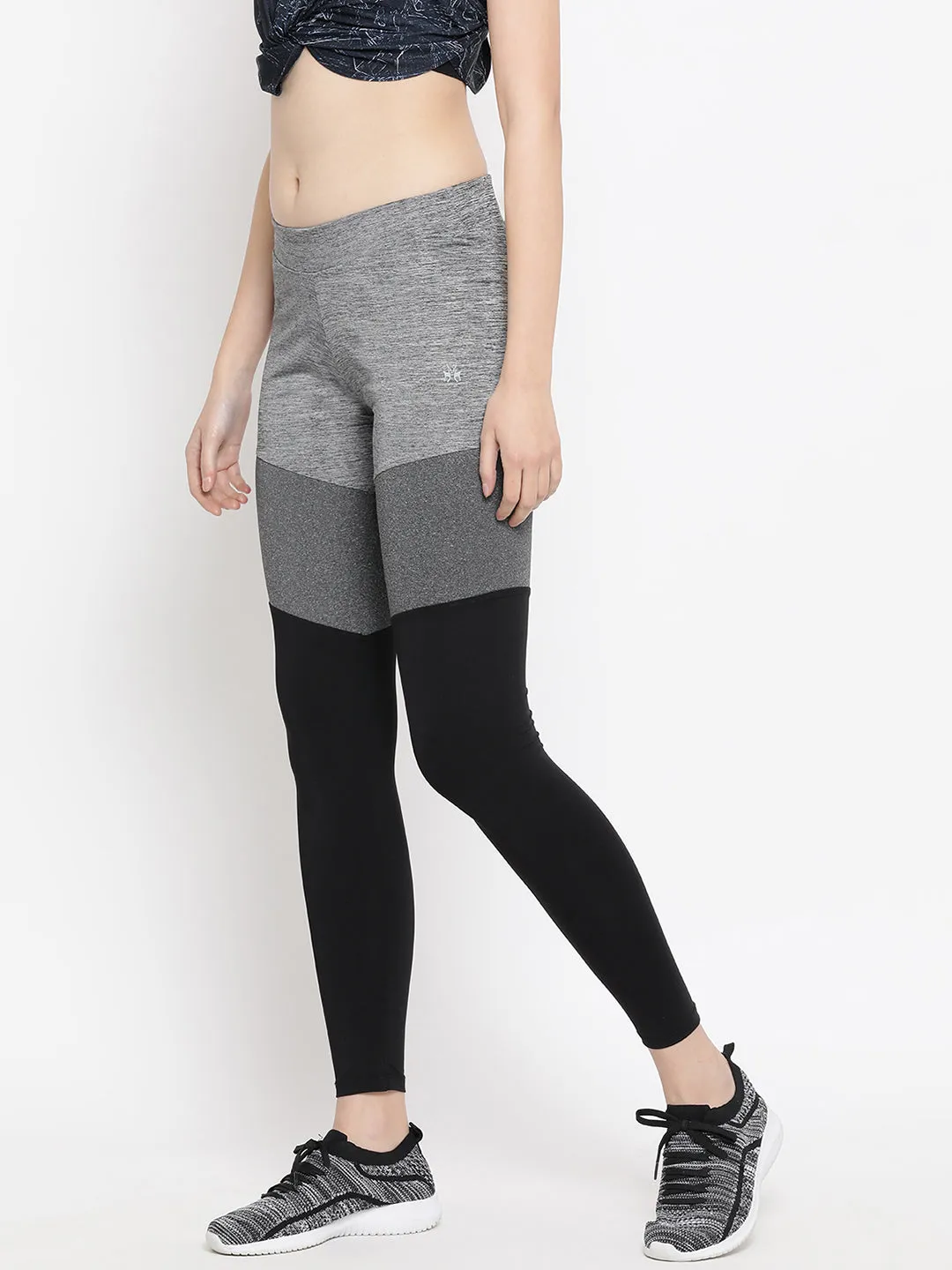 Grey Colourblocked Track Pants