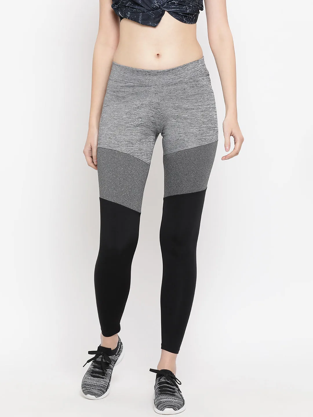 Grey Colourblocked Track Pants